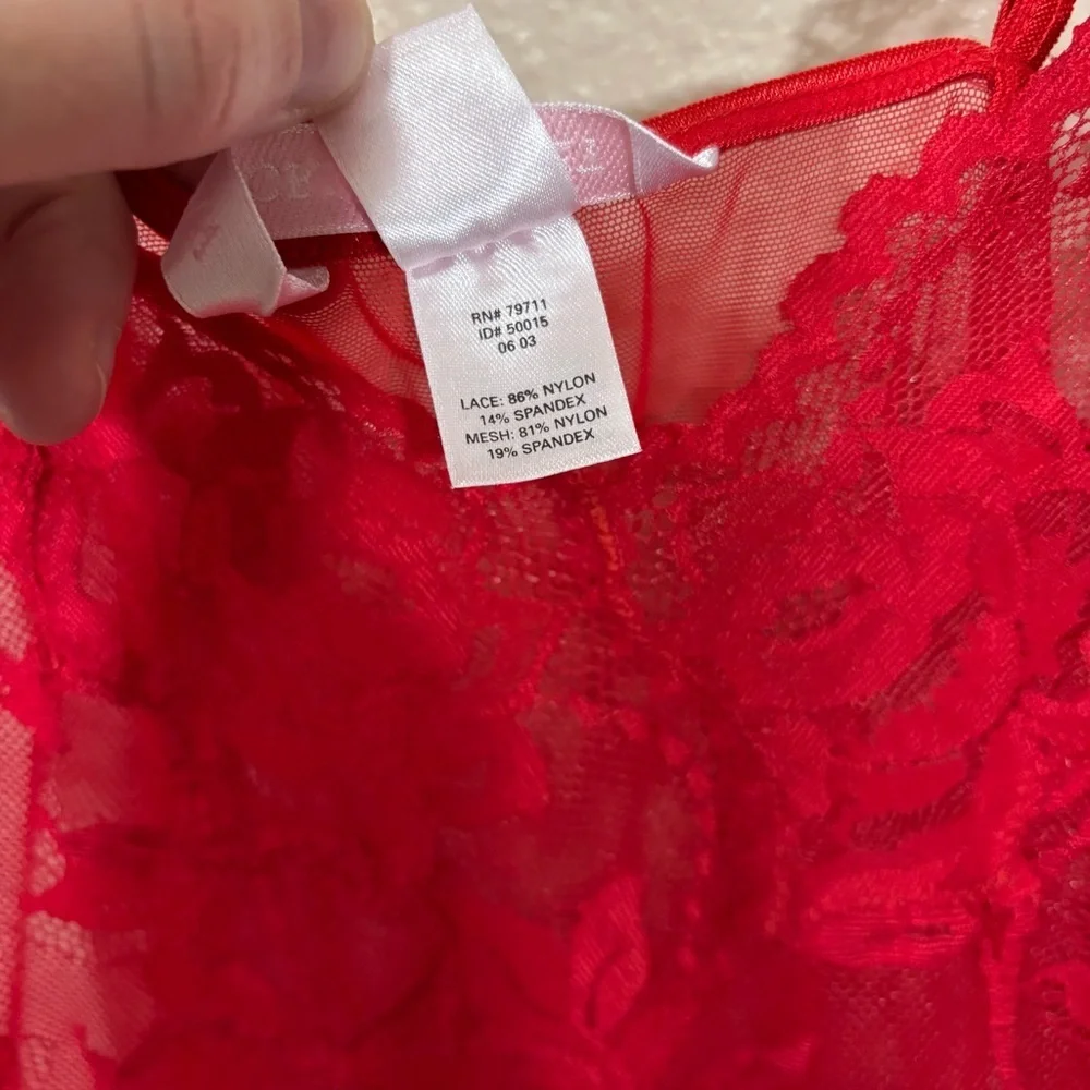 Victoria’s Secret Red Lace Baby Doll Nightie Size M Valentines Day